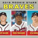 Kolby Allard, Touki Toussaint, Kyle Wright 2019 Topps Heritage Rookie #399 Braves Baseball Card