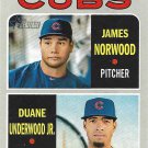 James Norwood, Duane Underwood Jr 2019 Topps Heritage Rookie #121 Chicago Cubs Baseball Card