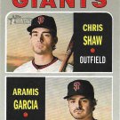 Chris Shaw, Aramis Garcia 2019 Topps Heritage Rookie #349 San Francisco Giants Baseball Card