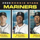 Austin Nola, Kyle Lewis, Justin Dunn 2020 Topps Heritage Rookie #391 Seattle Mariners Baseball Card