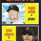 Logan Webb, Tyler Rogers 2020 Topps Heritage Rookie #276 San Francisco Giants Baseball Card