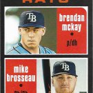 Brendan McKay, Mike Brosseau 2020 Topps Heritage Rookie #161 Tampa Bay Rays Baseball Card