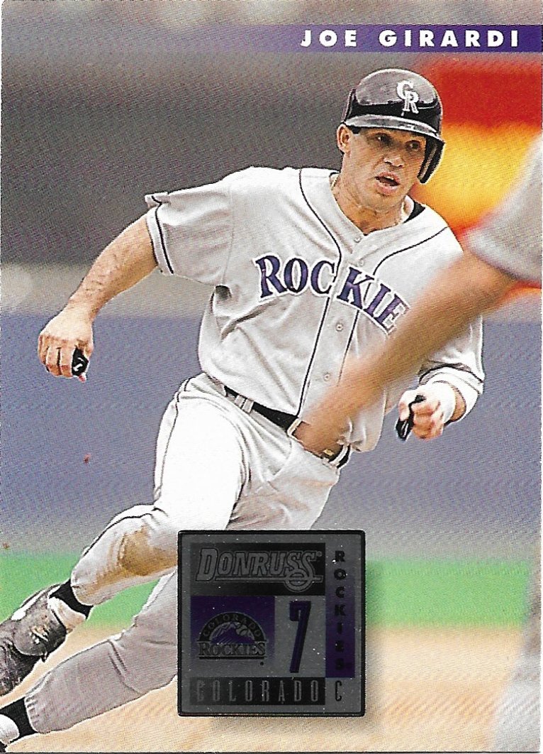 MLB - Joe Girardi 1995 & 1996 Topps Baseball - Rockies - 2 Card Lot