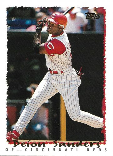 Deion Sanders 1995 Topps #508 Cincinnati Reds Baseball Card