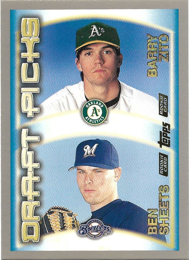 Barry Zito, Ben Sheets 2000 Topps Rookie #451 Oakland Athletics, Milwaukee Brewers Baseball Card