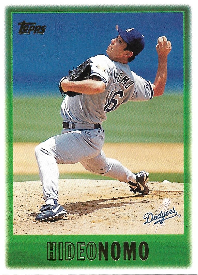 Hideo Nomo 1997 Donruss Studio Portrait Jumbo Los Angeles Dodgers Card #19