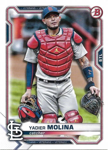 Yadier Molina 2021 Bowman #42 St. Louis Cardinals Baseball Card