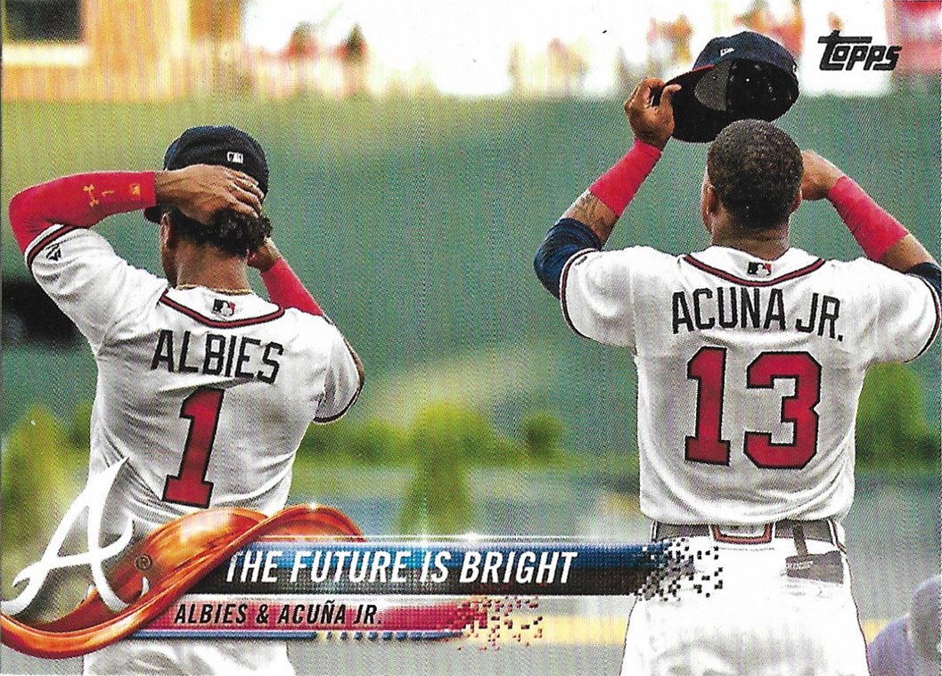 Ozzie Albies, Ronald Acuna Jr. 2018 Topps Update Rookie #US43 Atlanta Braves Baseball Card