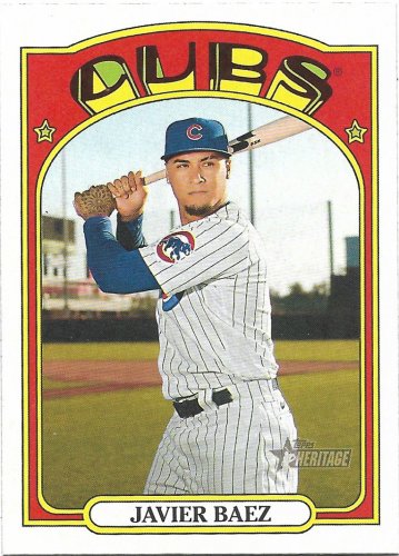 Javier Baez 2021 Topps Heritage #51 Chicago Cubs Baseball Card