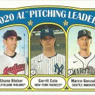 Shane Bieber, Gerrit Cole, Marco Gonzales 2021 Topps Heritage #94 Baseball Card