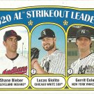 Shane Bieber, Lucas Giolito, Gerrit Cole 2021 Topps Heritage #96 Baseball Card