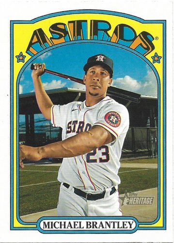 Michael Brantley 2021 Topps Heritage #54 Houston Astros Baseball Card