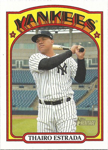 Thairo Estrada 2021 Topps Heritage #258 New York Yankees Baseball Card