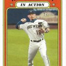 Keston Hiura 2021 Topps Heritage #178 Milwaukee Brewers Baseball Card
