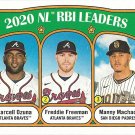 Marcell Ozuna, Freddie Freeman, Manny Machado 2021 Topps Heritage #87 Baseball Card Marcell Ozuna, Freddie Freeman, Manny Machado 2021 Topps Heritage #87 Baseball Card