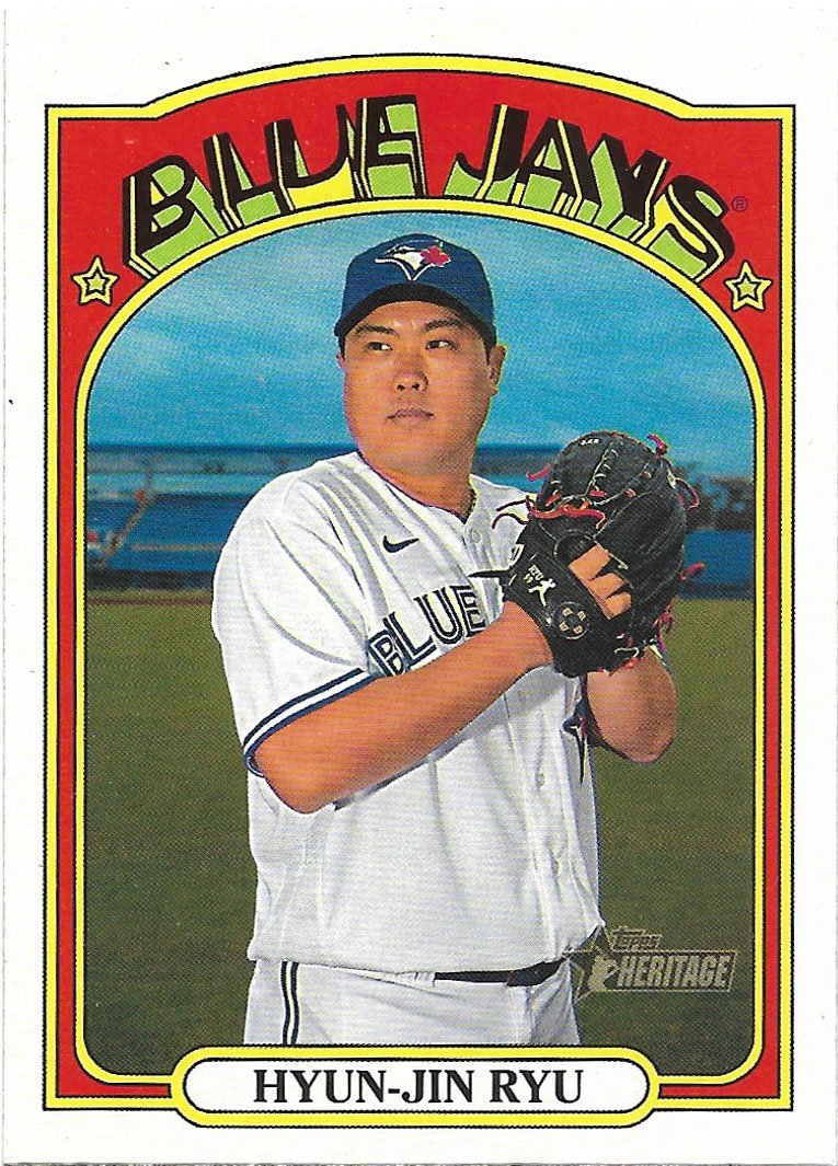 Hyun-Jin Ryu 2021 Topps Heritage #342 Toronto Blue Jays Baseball Card