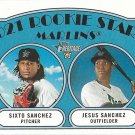 Sixto Sanchez, Jesus Sanchez 2021 Topps Heritage Rookie #15 Miami Marlins Baseball Card