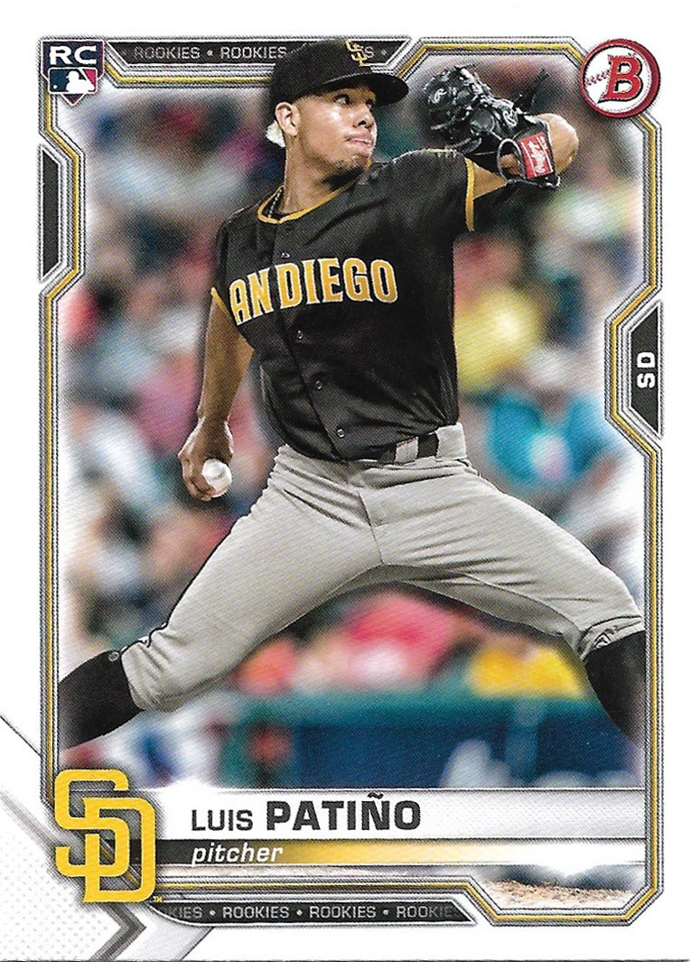 Luis Patino 2021 Bowman Rookie #44 San Diego Padres Baseball Card
