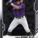 Drew Romo 2021 Bowman Chrome Prospects #BCP-126 Colorado Rockies Baseball Card