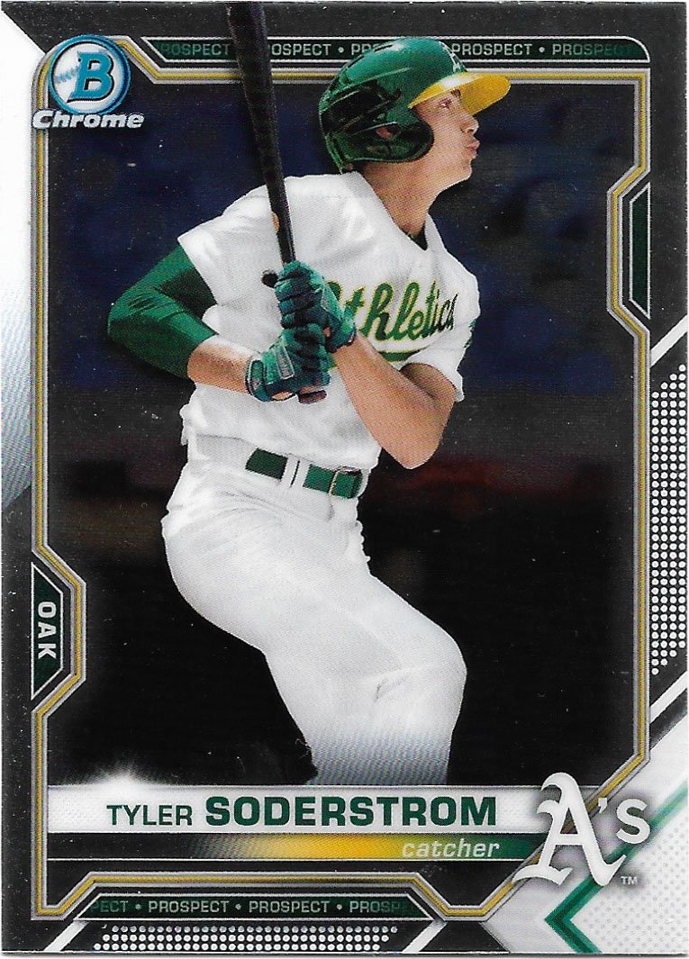Tyler Soderstrom 2021 Bowman Chrome Prospects #BCP-50 Oakland Athletics Baseball Card