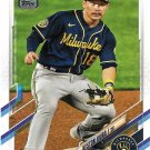 Keston Hiura 2021 Topps #521 Milwaukee Brewers Baseball Card