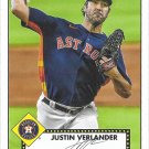 Justin Verlander 2021 Topps 1952 Redux #T52-16 Houston Astros Baseball Card Justin Verlander 2021 Topps 1952 Redux #T52-16 Houston Astros Baseball Card