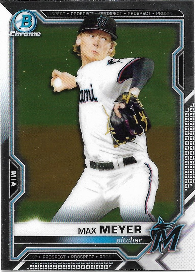 Max Meyer 2021 Bowman Chrome Prospects #BCP-66 Miami Marlins Baseball Card