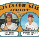 Alec Bohm, Sam Howard 2021 Topps Heritage Rookie #11 Philadelphia Phillies Baseball Card