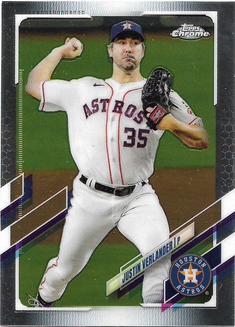 Justin Verlander 2021 Topps Chrome #122 Houston Astros Baseball Card