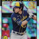 Christian Yelich 2021 Topps Chrome 1986 Design #86BC-7 Milwaukee Brewers Baseball Card