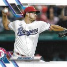 Dane Dunning 2021 Topps Update Rookie #US14 Texas Rangers Baseball Card