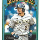 Willy Adames 2021 Topps Heritage #662 Milwaukee Brewers Baseball Card Willy Adames 2021 Topps Heritage #662 Milwaukee Brewers Baseball Card