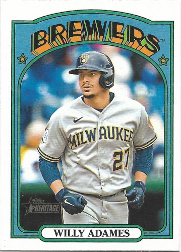Willy Adames 2021 Topps Heritage #662 Milwaukee Brewers Baseball Card