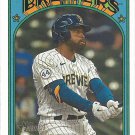 Jackie Bradley Jr. 2021 Topps Heritage #586 Milwaukee Brewers Baseball Card