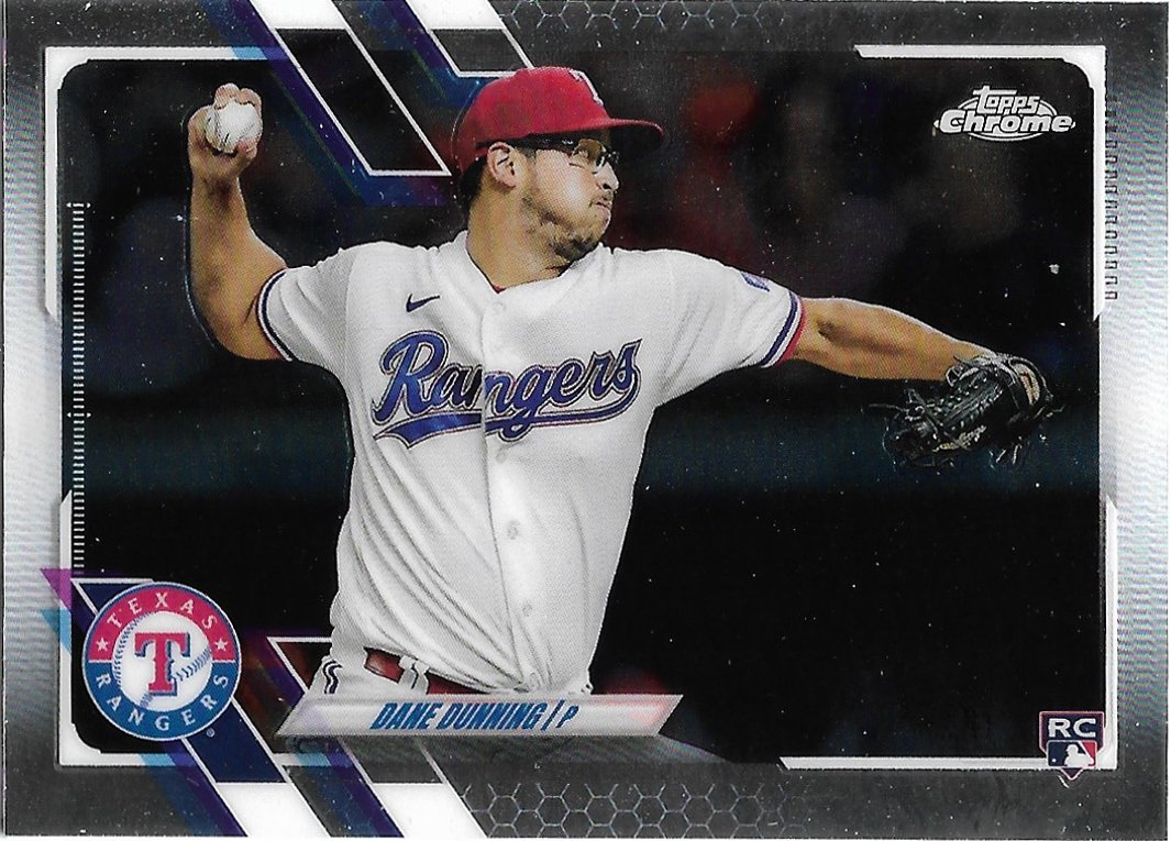 Dane Dunning 2021 Topps Update Chrome Rookie #USC9 Texas Rangers Baseball Card