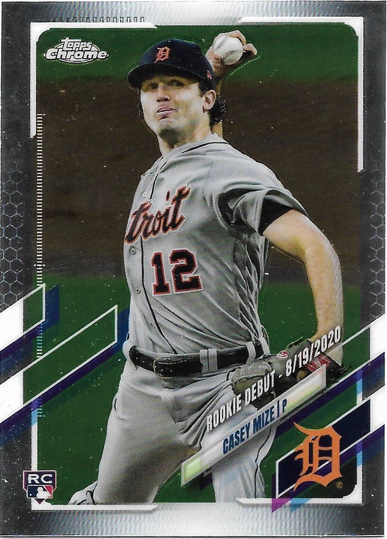 Casey Mize 2021 Topps Update Chrome Rookie Debut #USC73 Detroit Tigers Baseball Card
