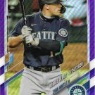 Evan White 2021 Topps Update Chrome Rookie Debut Purple #USC46 Seattle Mariners Baseball Card