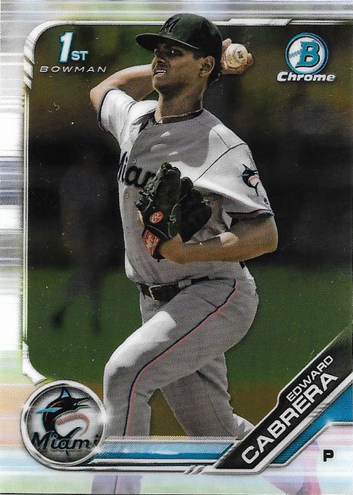 Edward Cabrera 2019 Bowman Chrome Prospects #BCP-114 Miami Marlins Baseball Card