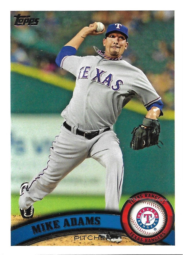 Mike Adams 2011 Topps Update #US292 Texas Rangers Baseball Card