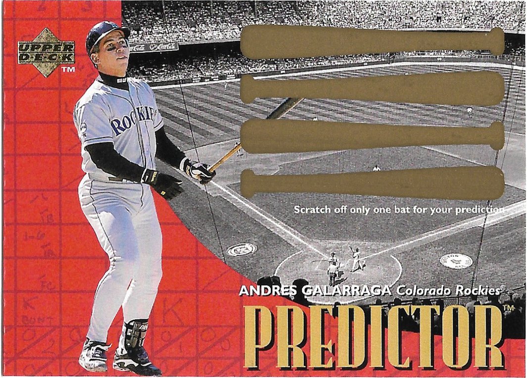 Andres Galarraga 1997 Upper Deck Predictor #P15 Colorado Rockies Baseball Card