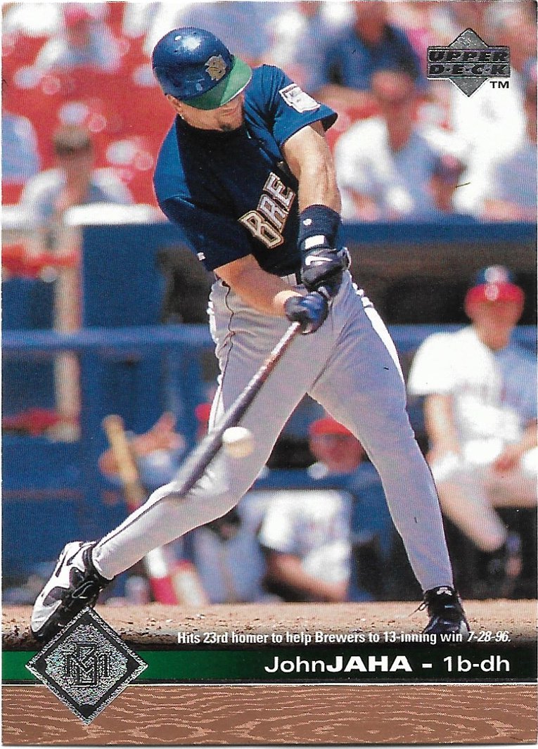 John Jaha 1997 Upper Deck #100 Milwaukee Brewers Baseball Card