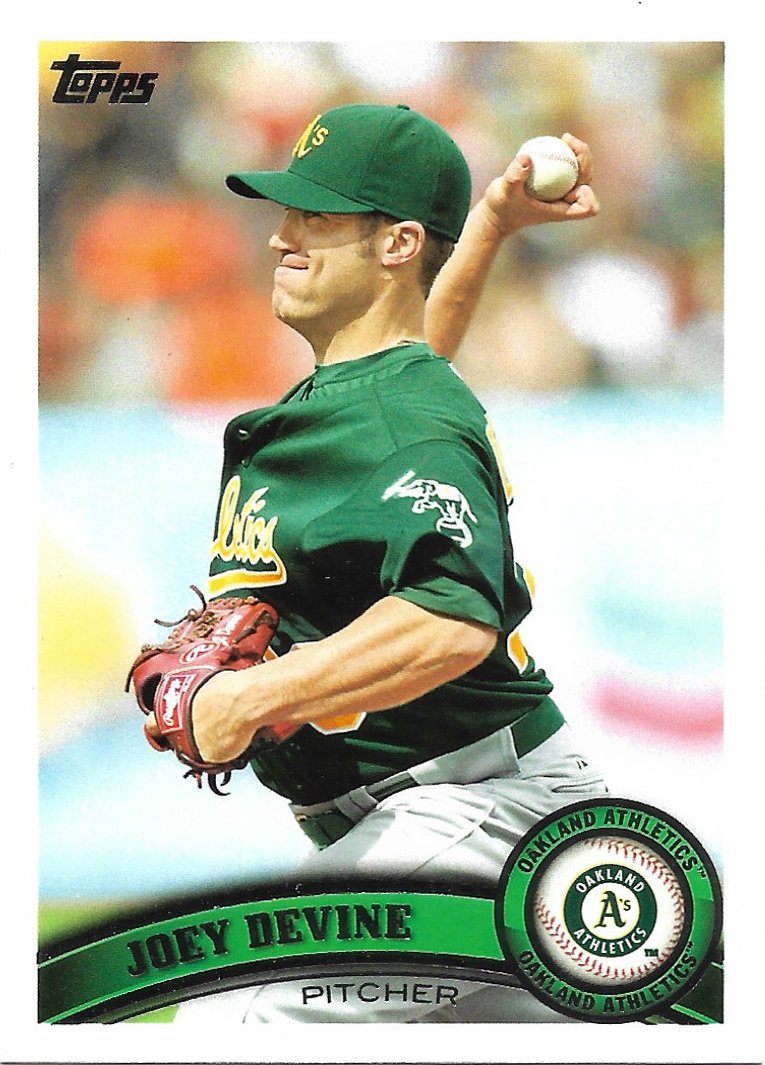 Joey Devine 2011 Topps Update #US27 Oakland Athletics Baseball Card