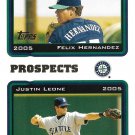 Felix Hernandez, Justin Leone 2005 Topps #688 Seattle Mariners Baseball Card Felix Hernandez, Justin Leone 2005 Topps #688 Seattle Mariners Baseball Card