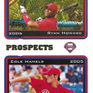 Ryan Howard, Cole Hamels 2005 Topps #689 Philadelphia Phillies Baseball Card Ryan Howard, Cole Hamels 2005 Topps #689 Philadelphia Phillies Baseball Card