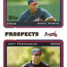 Andy Marte, Jeff Francouer 2005 Topps #691 Atlanta Braves Baseball Card