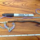 8 inch hand carved wooden crochet hook (F)