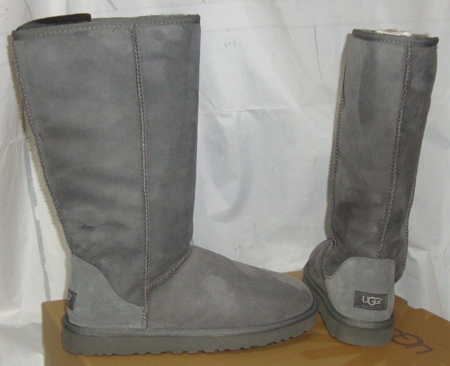 UGG Australia CLASSIC TALL GRAY GREY Suede Sheepskin Boots US 10,EU 41 ...