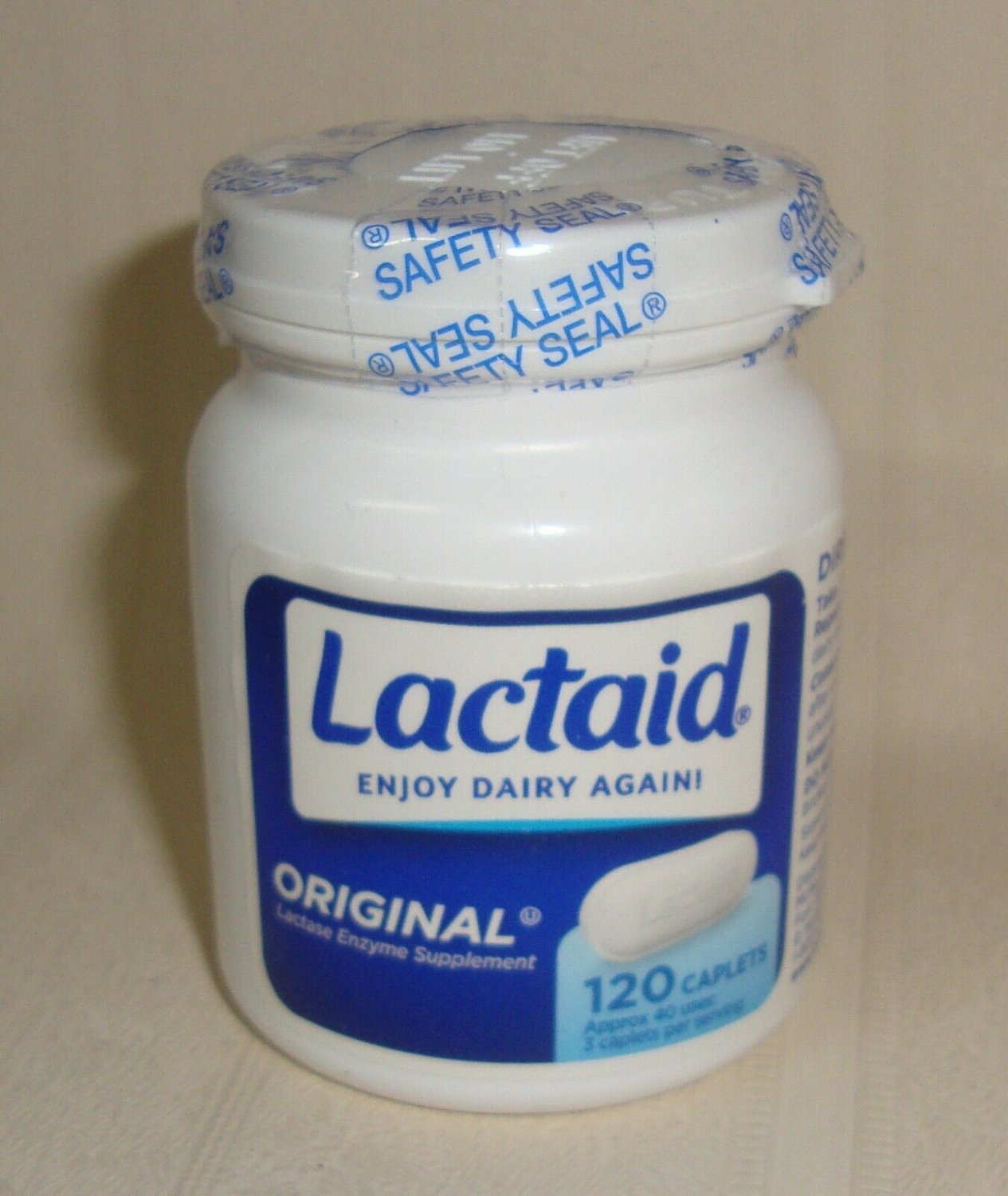 Lactaid Original Lactase Enzyme Supplement Bottle 120 Caplets Exp 2023