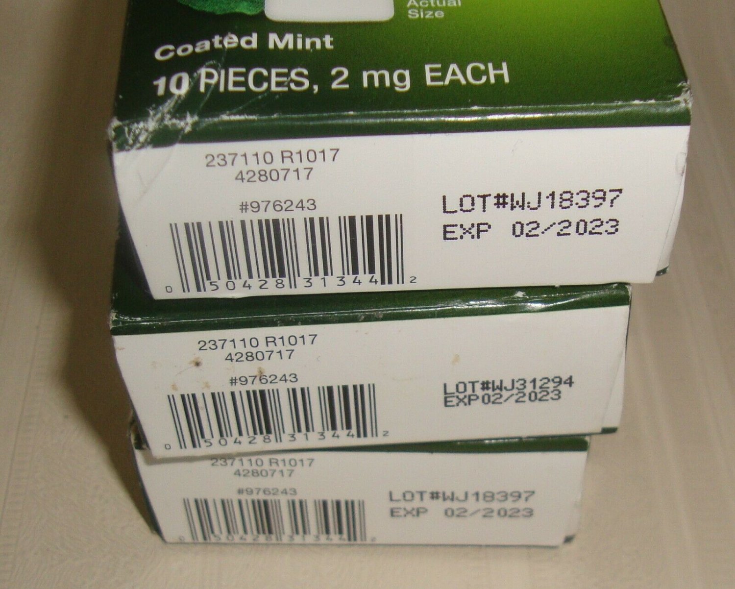 CVS HEALTH NICOTINE GUM 2 mg Sugar Free Coated Mint 10 EachLot of 3 Boxes