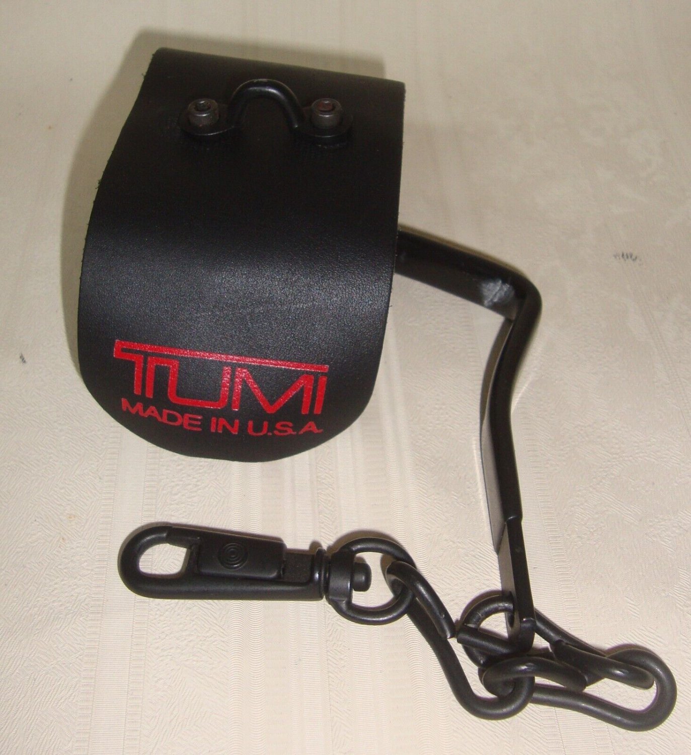 TUMI Replacement Wally Lock Hanger Hook Clasp w/ TUMI Leather Tag